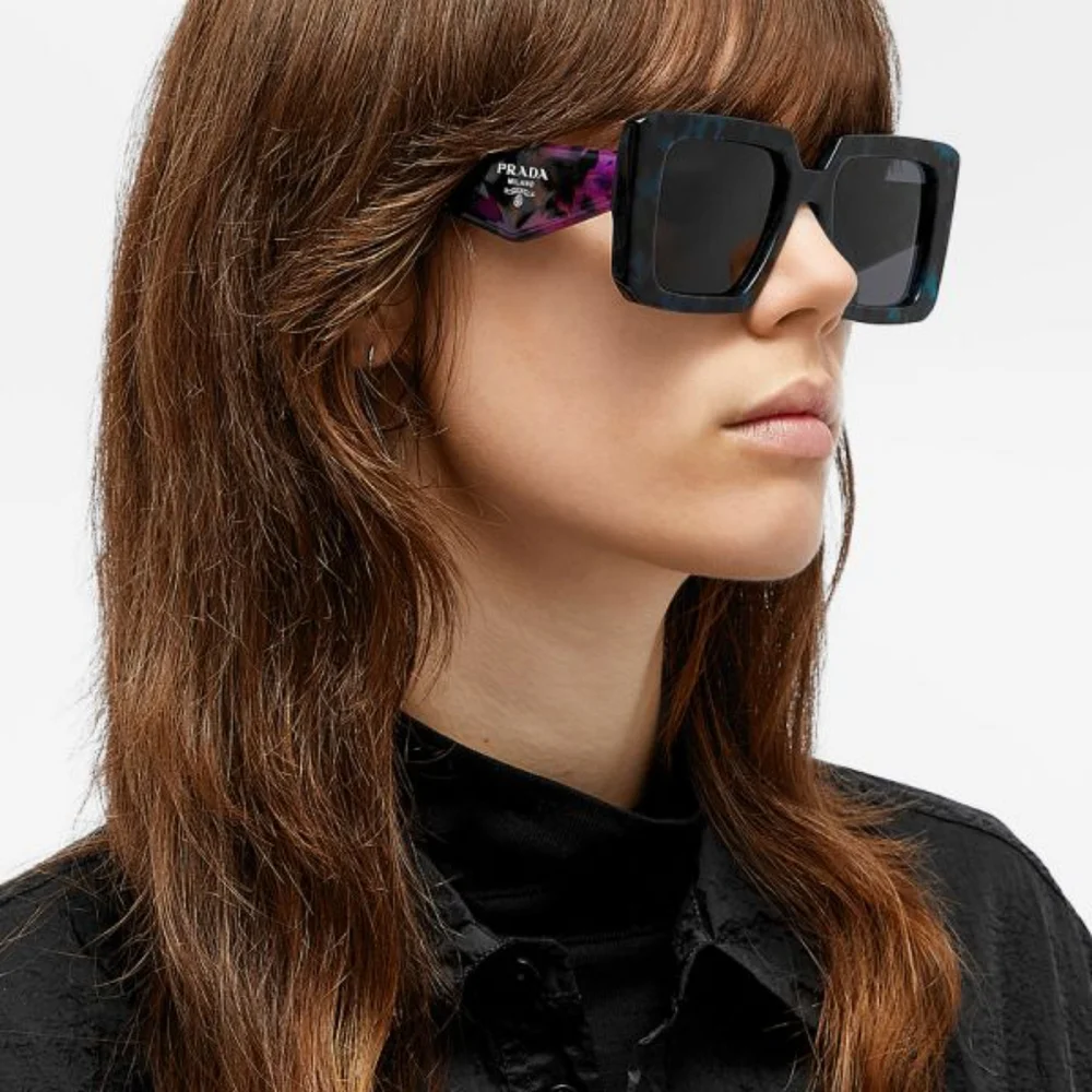 New- 💯 - Original PRADAAcetate Symbole Sunglasses SPR 23Y Slate Grey Pur